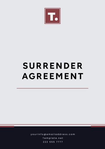 Free Surrender Agreement Template to Edit Online