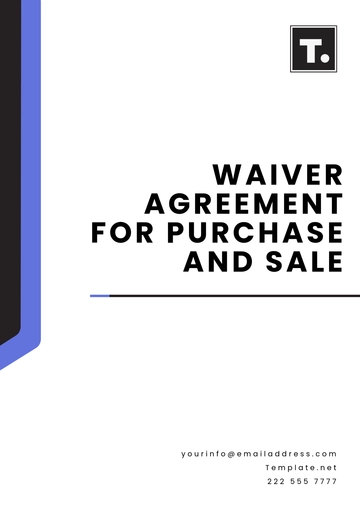 Free Waiver Agreement for Purchase and Sale Template to Edit Online