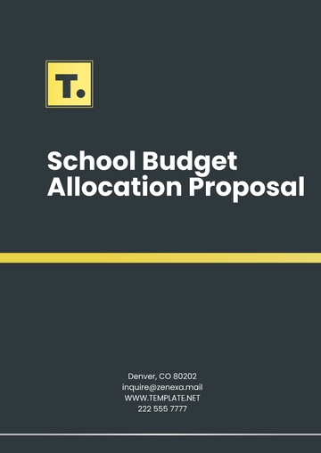Free School Budget Allocation Proposal Template to Edit Online