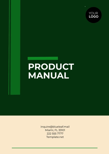 Free Sample Product Manual Template to Edit Online