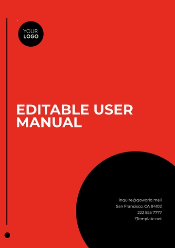Free Editable User Manual Outline Template to Edit Online