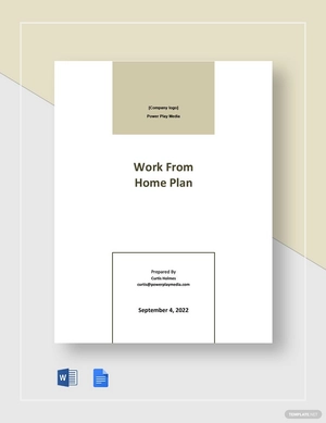 Sample Work From Home Plan Template