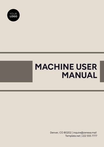 Free Machine User Manual Template to Edit Online