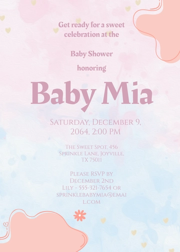 Free Sprinkle Baby Shower Invitation Template to Edit Online