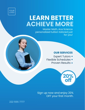 Free Elegant Tuition Flyer Template to Edit Online