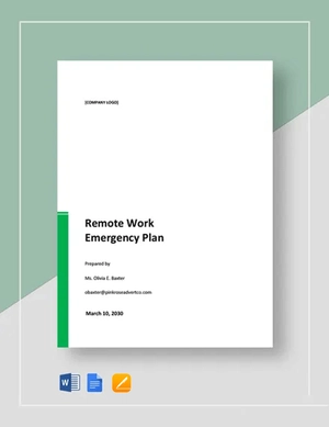 Remote Work Emergency Plan Template Remote Work Emergency Plan Template