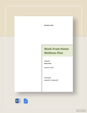 Work From Home Wellness Plan Template