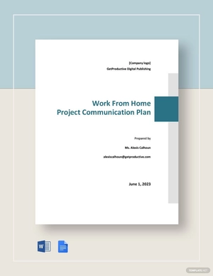 WFH Project Communication Plan Template