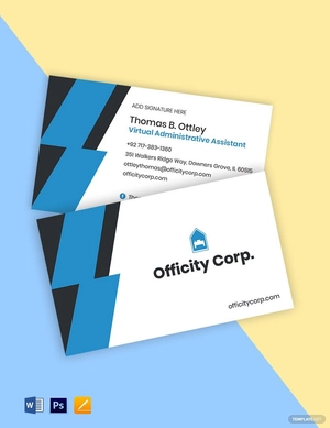 Work From Home Job Business Card Template