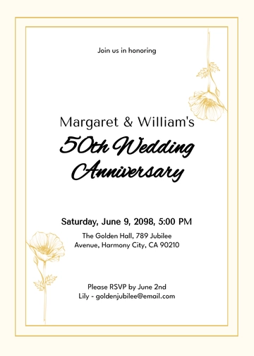 Free Golden Jubilee Invitation Template to Edit Online