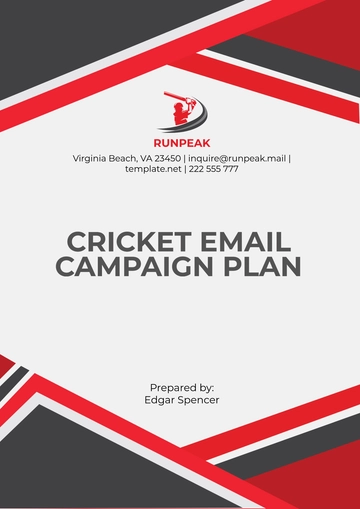 Free Cricket Email Campaign Plan Template to Edit Online