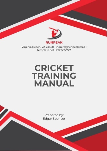 Free Cricket Training Manual Template to Edit Online