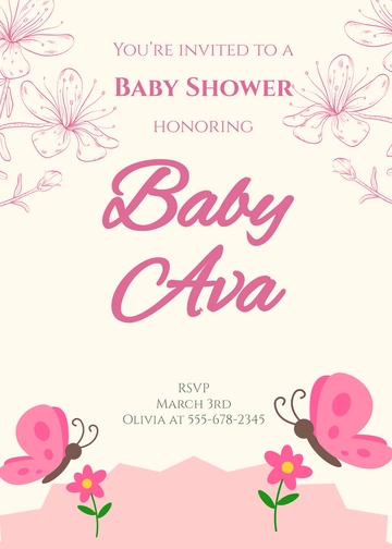Minimalist Baby Shower Invitation Template - Edit Online & Download