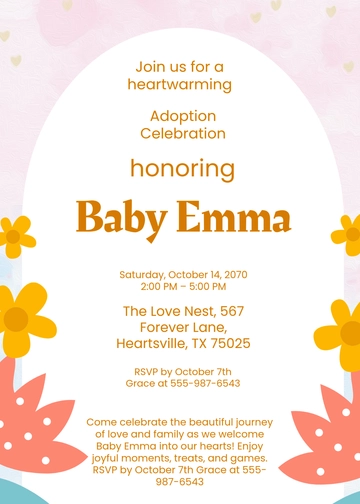 Free Adoption Celebration Invitation Template to Edit Online