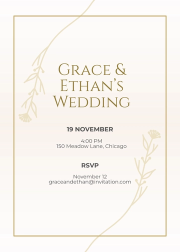 Free Minimalist Elegant Invitation Template to Edit Online