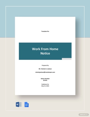 Sample Work From Home Notice Template