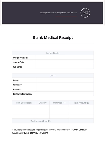 Free Blank Medical Receipt Template to Edit Online
