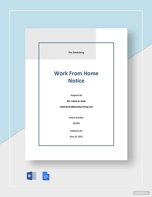 Basic Work From Home Notice Template