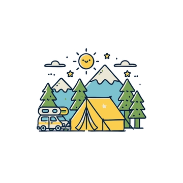Free Cartoon Camping Clipart to Edit Online