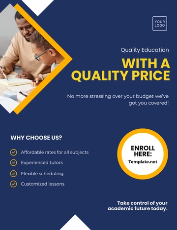 Free Affordable Tuition Flyer Template to Edit Online