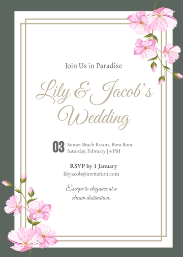 Free Elegant Destination Invitation Template to Edit Online