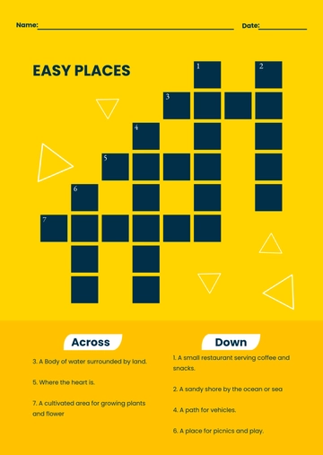 Free Mini Crossword Template to Edit Online