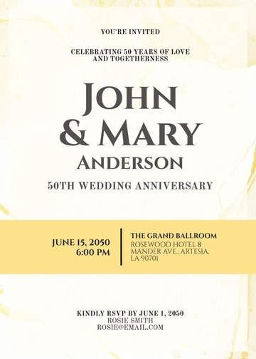 Free Sparkly Gold Anniversary Invitation Template to Edit Online