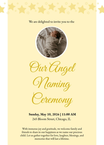 Free Naming Ceremony Invitation Design Template to Edit Online