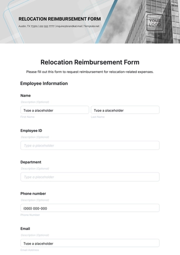 Free Relocation Reimbursement Form Template to Edit Online
