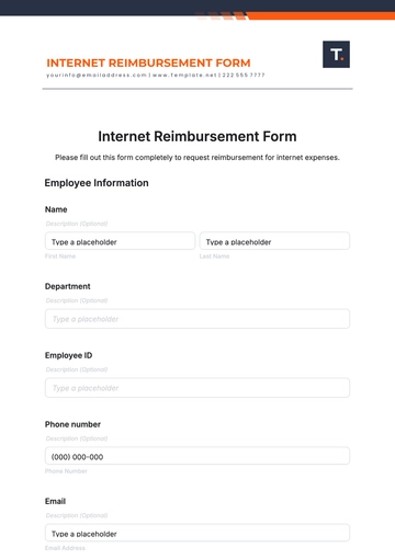 Free Internet Reimbursement Form Template to Edit Online