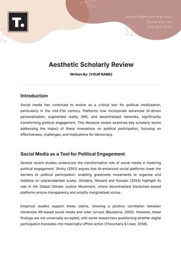 Free Aesthetic Scholarly Review Template to Edit Online
