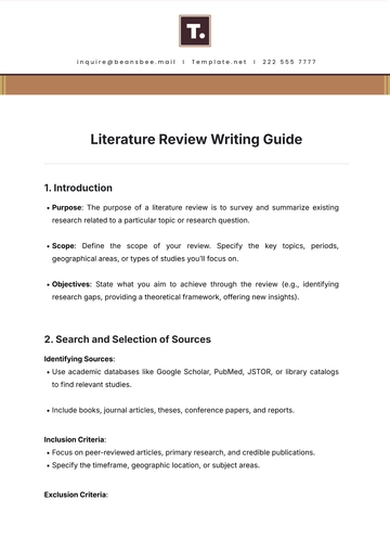 Free Literature Review Writing Guide Template to Edit Online
