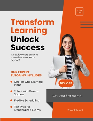 Free Tutoring Services Tuition Flyer Template to Edit Online
