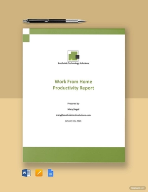 Work From Home Productivity Report Template