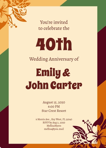 Free Colorful Anniversary Invitation Template to Edit Online