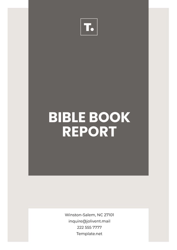 Free Bible Book Report Template to Edit Online