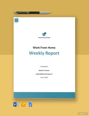 Work From Home Weekly Report Template