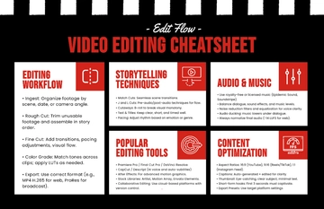 Free Video Editing Cheatsheet Template to Edit Online
