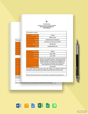 Remote Work Quotation Template