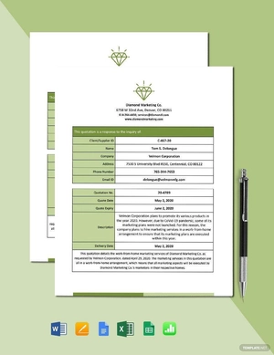 Work From Home Job Quotation Template