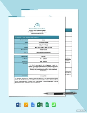 Work From Home Quotation Template