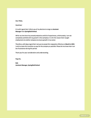 Resignation Letter for Career Growth