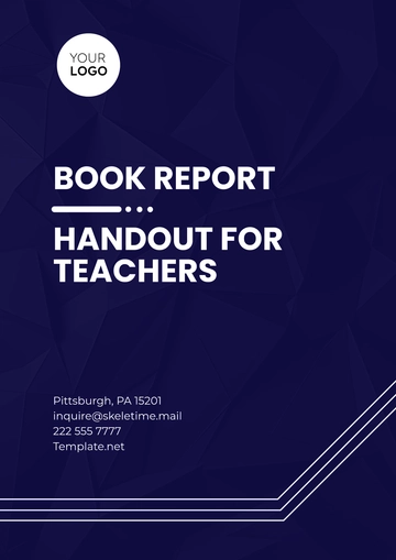 Free Book Report Handout for Teachers Template to Edit Online