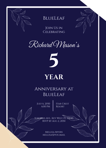 Free Employee Anniversary Event Invitation Template to Edit Online