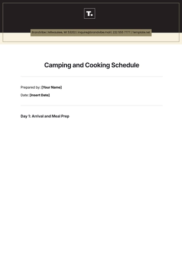 Free Camping and Cooking Schedule Template to Edit Online