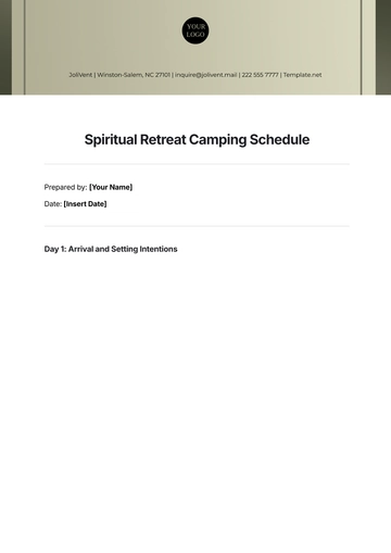 Free Spiritual Retreat Camping Schedule Template to Edit Online