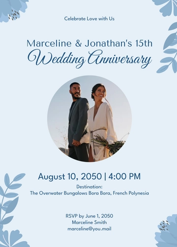 Free Destination Anniversary Invitation Template to Edit Online