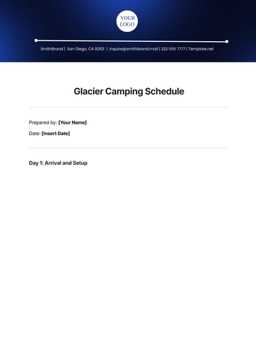 Free Glacier Camping Schedule Template to Edit Online