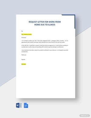 Request Letter For Work From Home Due To Illness