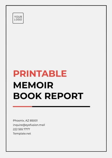 Free Printable Memoir Book Report Template to Edit Online